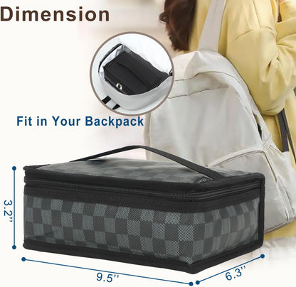 FlowFly Small Insulated Lunch box Portable Soft Bag Mini Cooler Thermal Meal Tote Kit with Handle for Work & School, Black