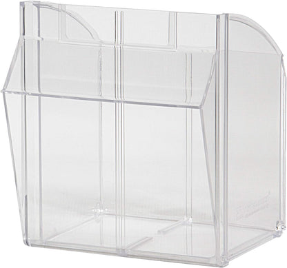 Akro-Mils TiltView Plastic Storage Cabinet with 6 Tilt Out Bins, Horizontal Organizer, Teacher Toolbox, and Office Supply Organizer, 23-5/8" W x 3-1/2" H x 3-3/4" D, Stone