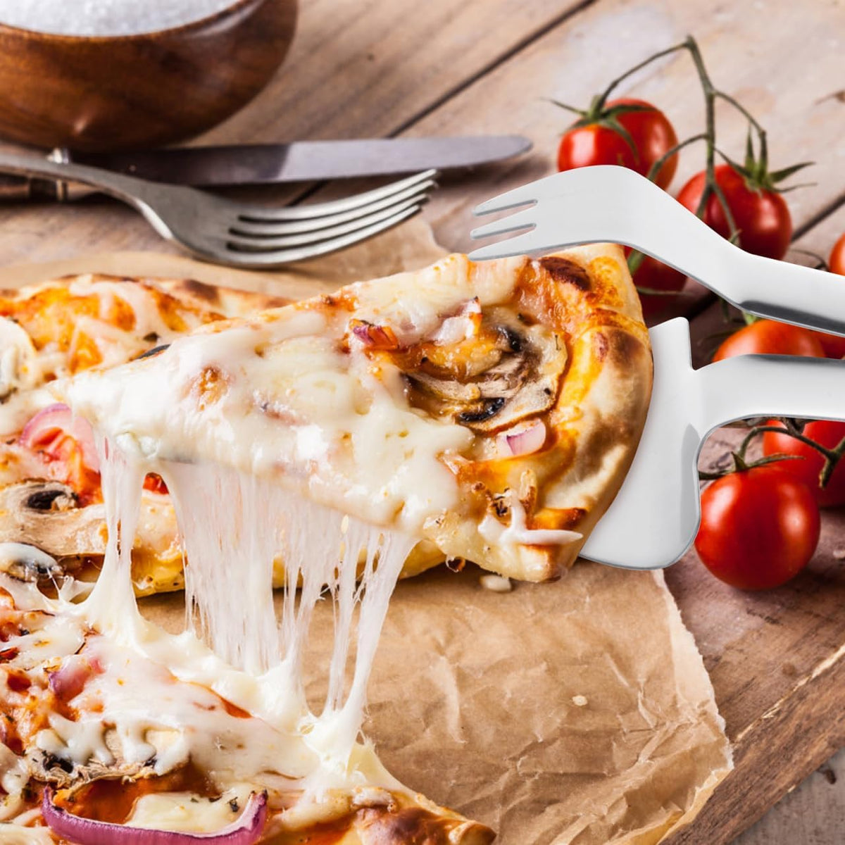 DECHOUS Pizza Spatula Server Stainless Steel Pizza Slice Shovel with Heat-Resistant Handle Multi-Function Cake Spatula for Baking Pie Dessert Home Restaurant Pizzeria