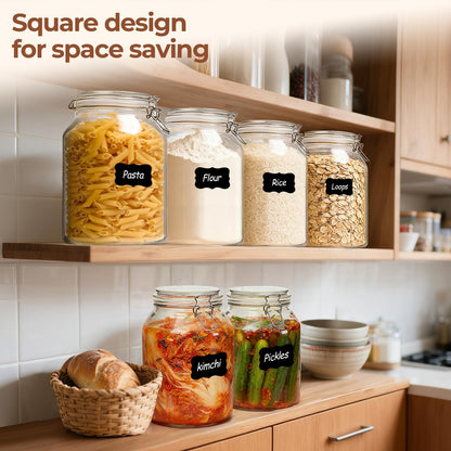 ComSaf Glass Pantry Jars with Airtight Lids 0.7 Gallon 2 Pack Wide Mouth | Flour sugar rice, Sourdough pickling, Pantry organization, Scoop included, Baking supplies, Bulk food storage, Large capacity