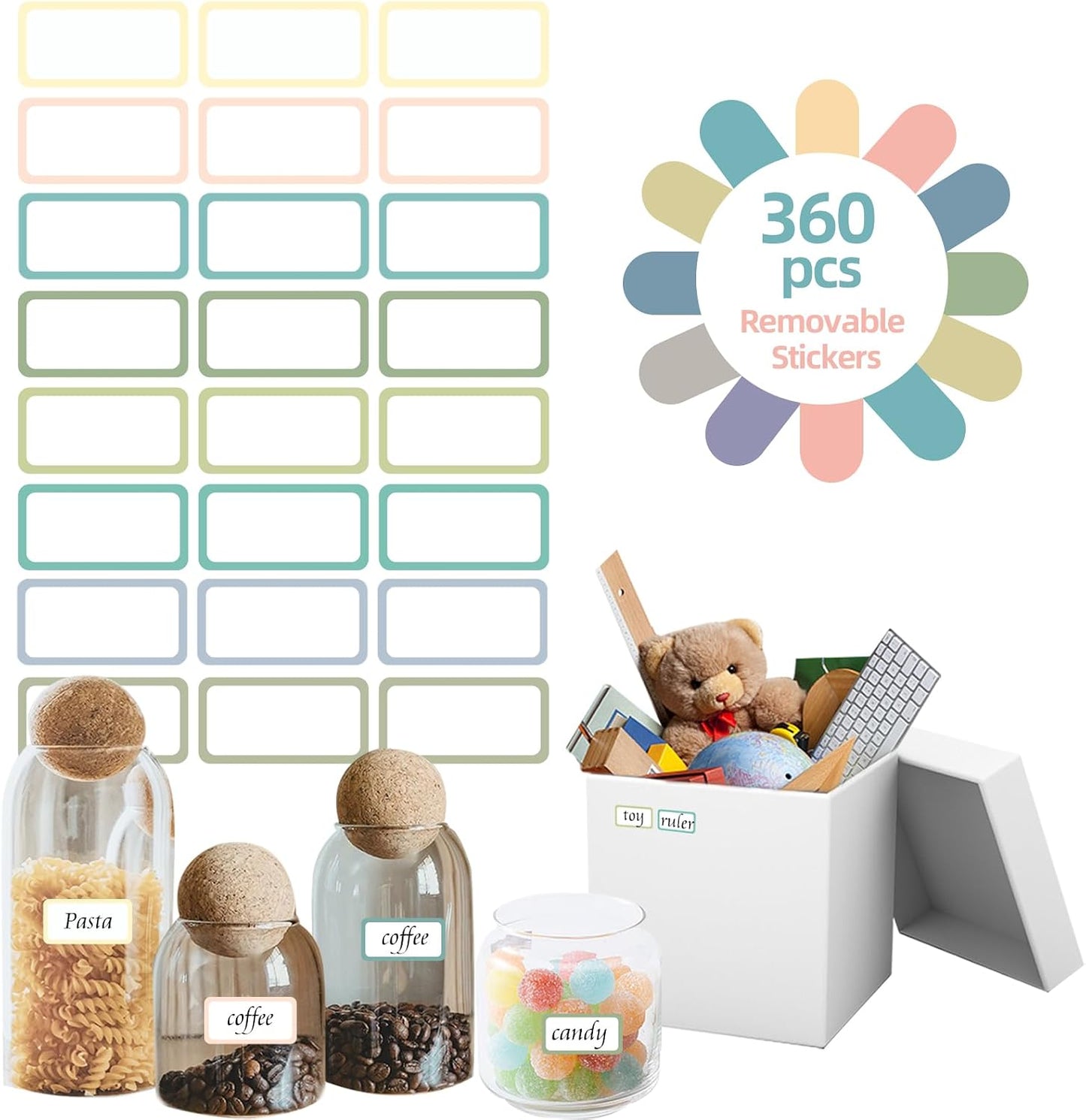 Removable Freezer Labels Stickers, 1 x 3 Inch Blank Removable Freezer Labels Food Storage Stickers, Date Label Waterproof Oil Resistant Easy Clean No Residue- 250 Sheets
