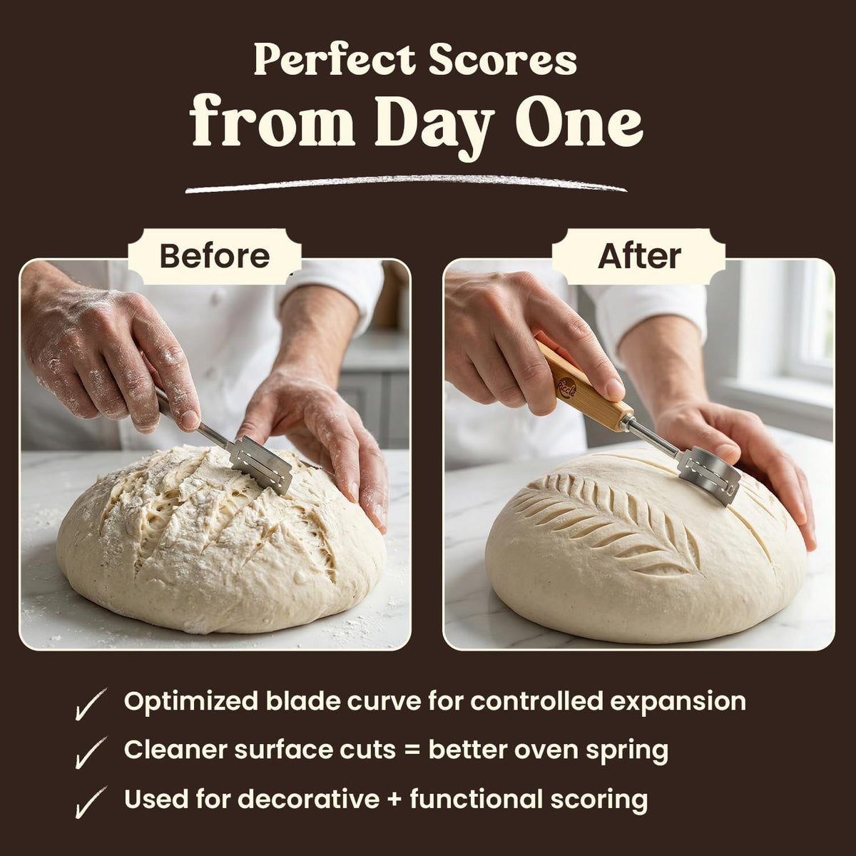 RICCLE Bread Lame, Sourdough Scoring Tool, Bread Scoring Tool, 10-Blade Set