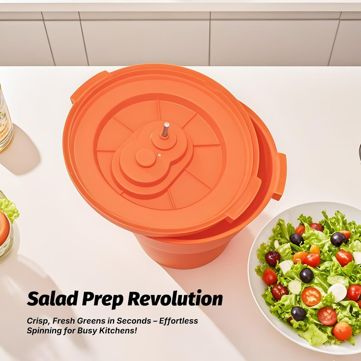 CLIVIA 5 Gal/20 Qt Large Commercial Salad Spinner Jumbo Manual Lettuce Dryer-Dries up to 7 Heads of Lettuces