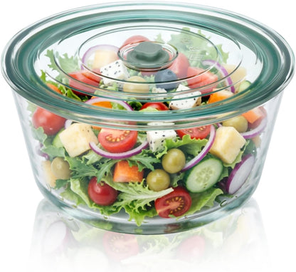 Glass Microwave Steamer Cookware Container with Vented Lid, 12.7-cup Vegetable Steamer Bowl Microwave-Safe Bowl for Vegetables Veggies Fish Rice Fits Most Microwaves, Dishwasher Safe