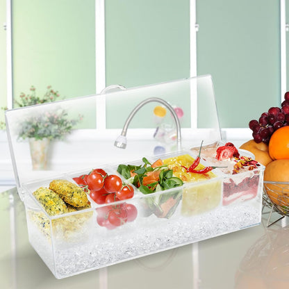 Condiment Tray, Garnish Tray for Bartenders, Fruit Tray for Bar & Bar Fruit Tray, Bar Caddy & Condiment Caddy, Garnish Serving Caddy for Home Bar, Parties & Bartending (4 Compartments)