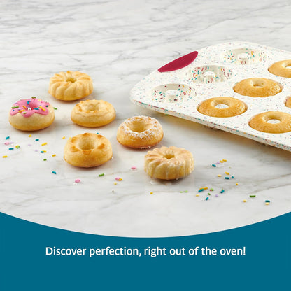 Trudeau Structure White Confetti 6-Cup Jumbo Muffin Pan – Premium Steel-Reinforced Silicone Bakeware, Nonstick BPA-Free Cupcake & Muffin Mold – Oven, Freezer & Dishwasher Safe