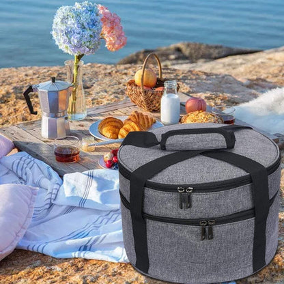 Casserole Carrier,Insulated Pie Carrier with Lid and Handle,Pie Carrier for Transport Pie Holders for Multiple Pies,Pie Carrying Case Casserole Carriers for Hot or Cold Food Picnic Pizza.12.5 Inch