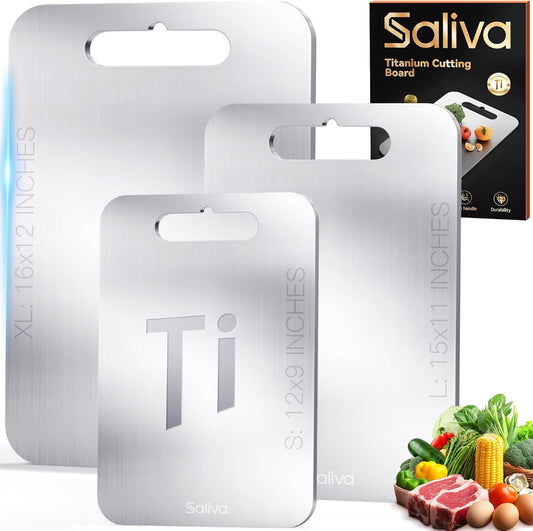 3pcs Titanium Cutting Boards for Kitchen, 2026 New Titanium Cutting Board Set of 3, Double Sided Non Toxic Chopping Boards, Hygiene, Dishwasher Safe, Easy To Clean, for Meat, Fruit, Vegetables(S+M+L)
