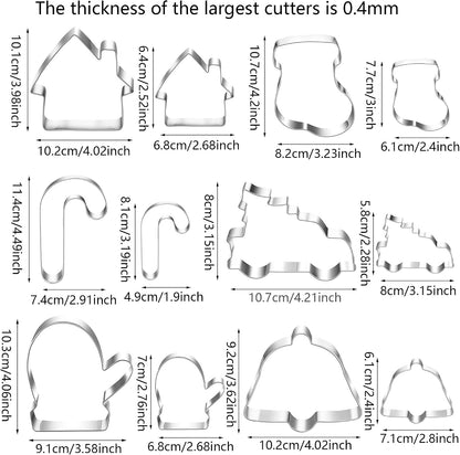 MrCookie 4" Large Christmas Cookie Cutters Set,Thickened Stainless Steel