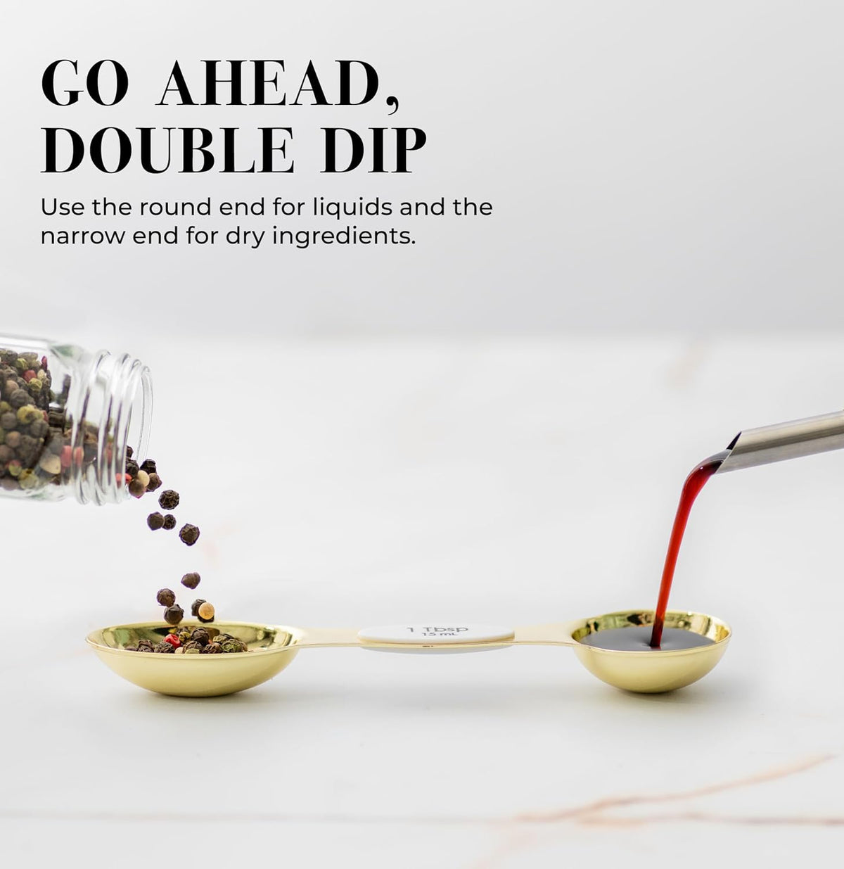 Styled Settings Magnetic Measuring Spoons Set, Gold
