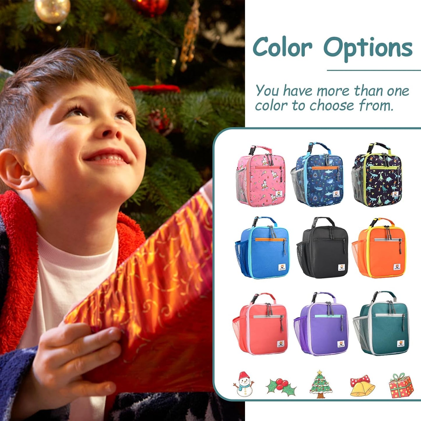 CaCTOUR Lunch Box Kids,Premium Insulated Lunchbox for Girls Boys,Soft Mini Cooler Bag Back to School Thermal Reusable Lunch Bag for Work School Picnic (Blue)