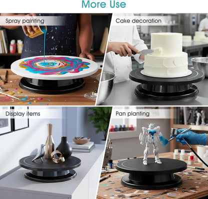 11 Inch Cake Stand, Rotating Cake Turntable for Decorating, Display & Baking, Smooth Revolving Spinner Stand