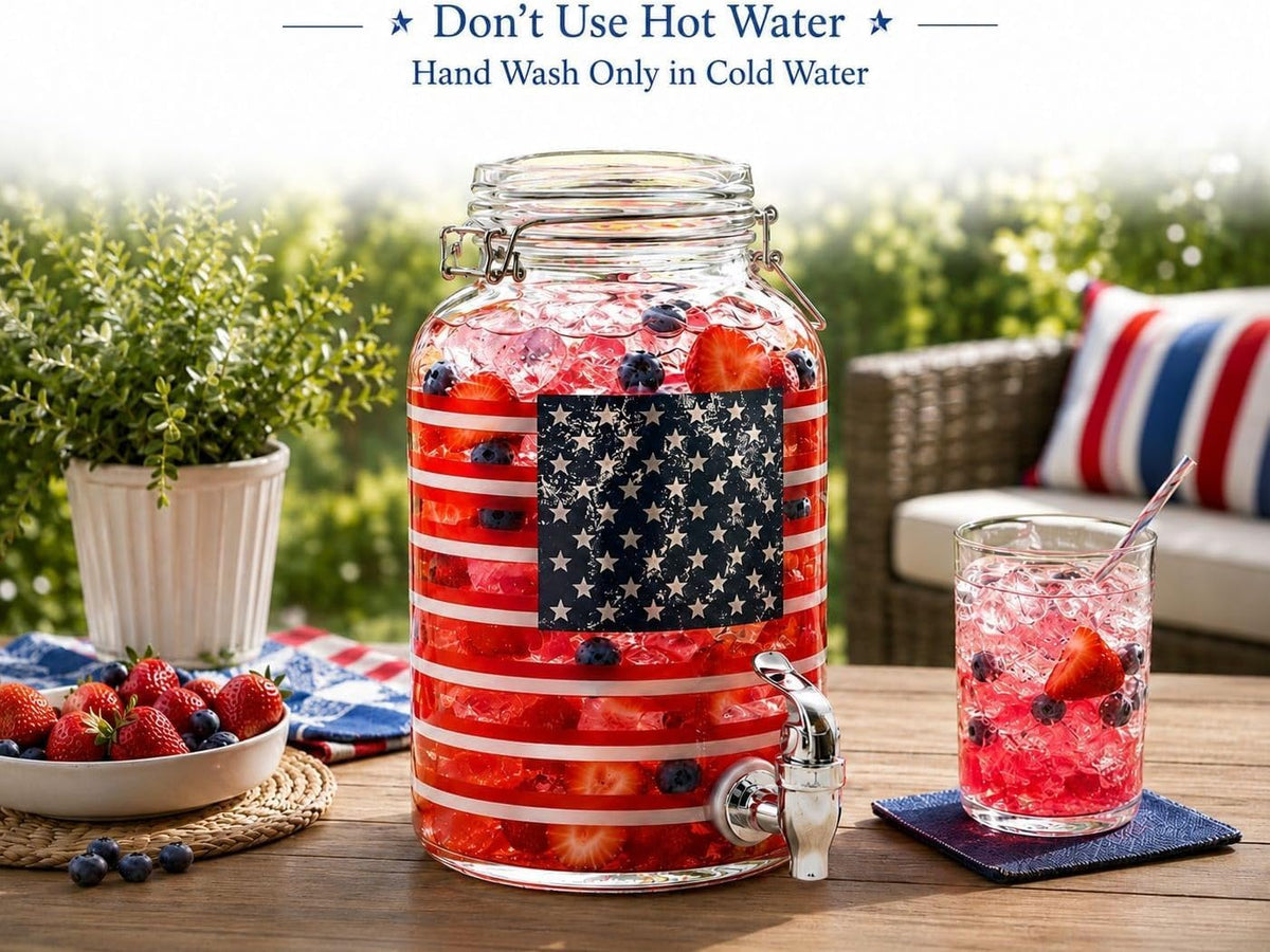 2 Gallon Glass Drink Dispenser, hobnail Drink Dispensers for Parties, Beverage Dispenser with Stand and Glass Lid, 100% Leakproof Spigot, Ideal for Lemonade, Juice,