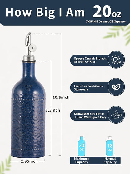 20oz Ceramic Olive Oil Dispenser Bottle - Ivory White