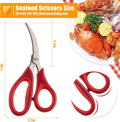 Kitchen Seafood Scissors for Crab Legs, 4 Pack Crab Leg Scissors