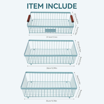 2-Tier Stackable Wire Basket with 2 Banana Hooks, Pantry Organizer for Kitchen Countertops, Cabinets & Under-Sink Spaces; Ideal for Storing Snacks, Fruits, Veggies, Onions, Potatoes, & More,Black