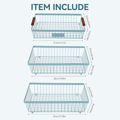 2-Tier Stackable Wire Basket with 2 Banana Hooks, Pantry Organizer for Kitchen Countertops, Cabinets & Under-Sink Spaces; Ideal for Storing Snacks, Fruits, Veggies, Onions, Potatoes, & More,Black
