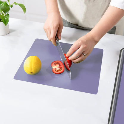 WK Flexible Plastic Cutting Boards for Kitchen, Cutting Board Mats Set of 5, Nonslip Cutting Board for Meat, Thin Cutting Sheets with Hole, Dishwasher Safe, BPA Free, 14.5x11.5"