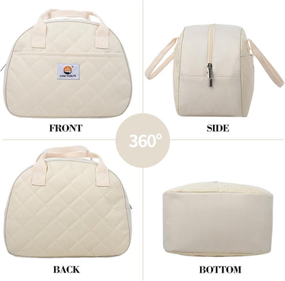 CaCTOUR Lunch Box for Women Girls Teens,Cute Lunch Box Cooler Bag, Portable Insulated Small Lunch Bag Women Reusable Corduroy Lunch Tote for Work/Travel/Picnic/School (Dog Green,Small)