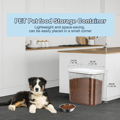 LEAWALK 10Lbs/10.57Qt Airtight Dog Cat Food Storage Container and Dog Treat Containers BPA-Free, PET Clear Stackable Pet Storage Bin, Pop Top, 1-Cup Scoop for Pet Food/Rice/Flour/Bread/Grains