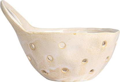 Creative Co-Op Stoneware Colanders with Handles, Set of 2