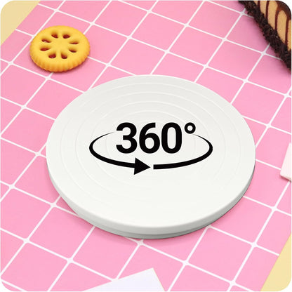 2PCS Cake Decorating Turntable 5.5inch Revolving Stand, Plastic Round Rotating Cookie Swivel for Home Kitchen Baking Tools Accessories Supplies Cupcake Pastry, Pink