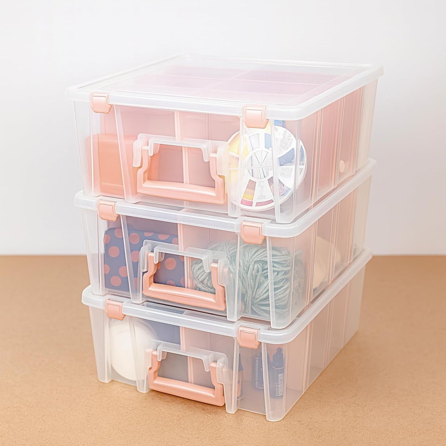 ArtBin 6990SO Super Satchel Double Deep Compartment Box - Art Storage with 8 Removable Compartments, Smart Closure for Craft Supplies (Gold - Pack of 1)
