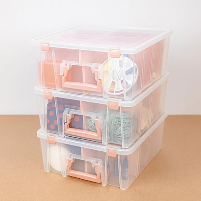 ArtBin 6990SO Super Satchel Double Deep Compartment Box - Art Storage with 8 Removable Compartments, Smart Closure for Craft Supplies (Gold - Pack of 1)