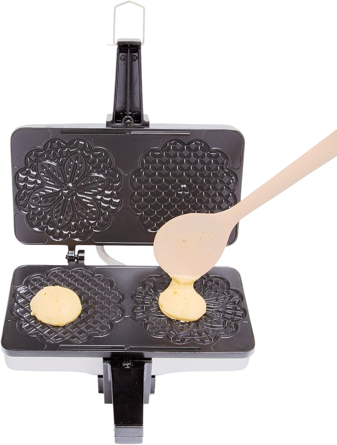 CucinaPro Pizzelle Maker, Non-Stick Electric Baker, Make Two 5-Inch Cookies