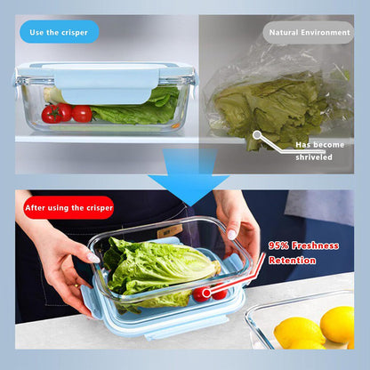 Glass Food Storage Containers with Lids, Airtight Meal Prep Containers, 4 Pack Set with Multiple Sizes (Purple)