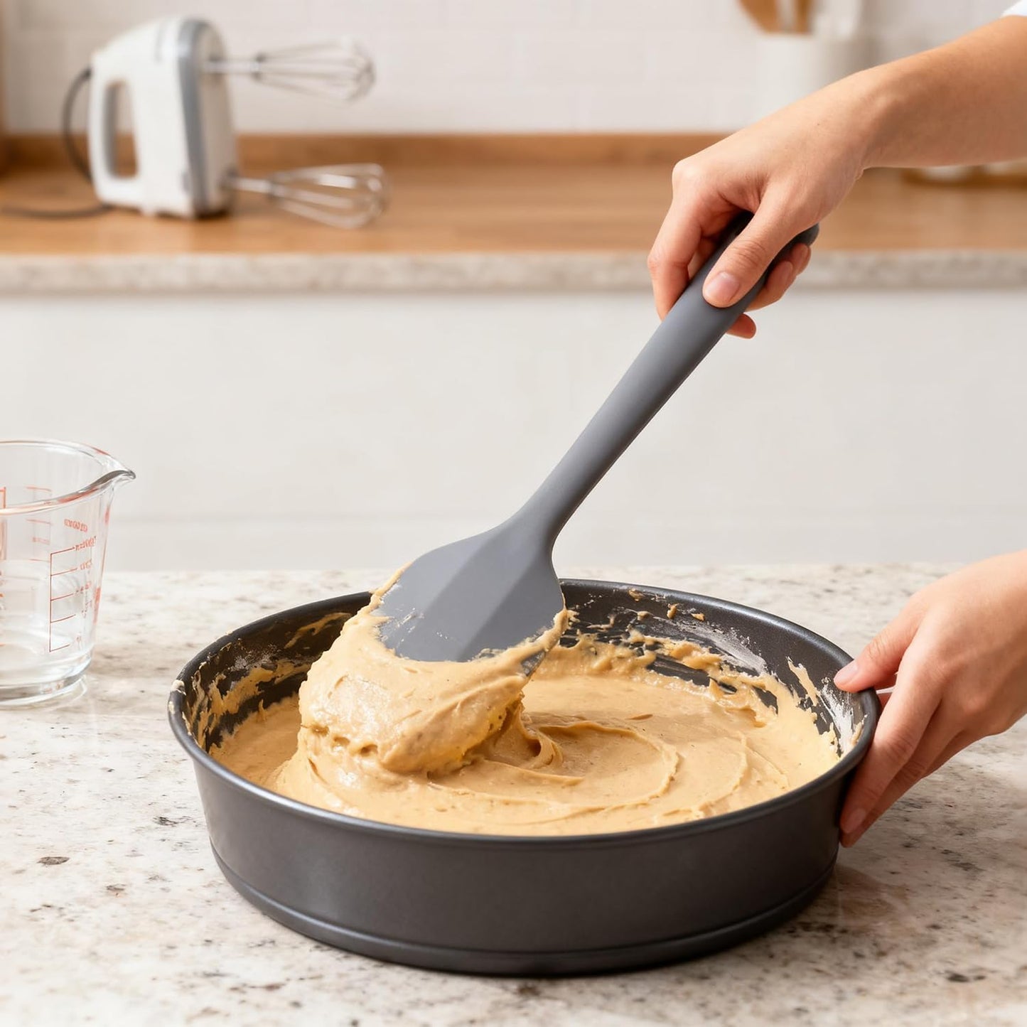 Silicone Spatula Set - Rubber Spatula - 600°F Heat Resistant Baking Spoon & Spatulas(Dark Grey)