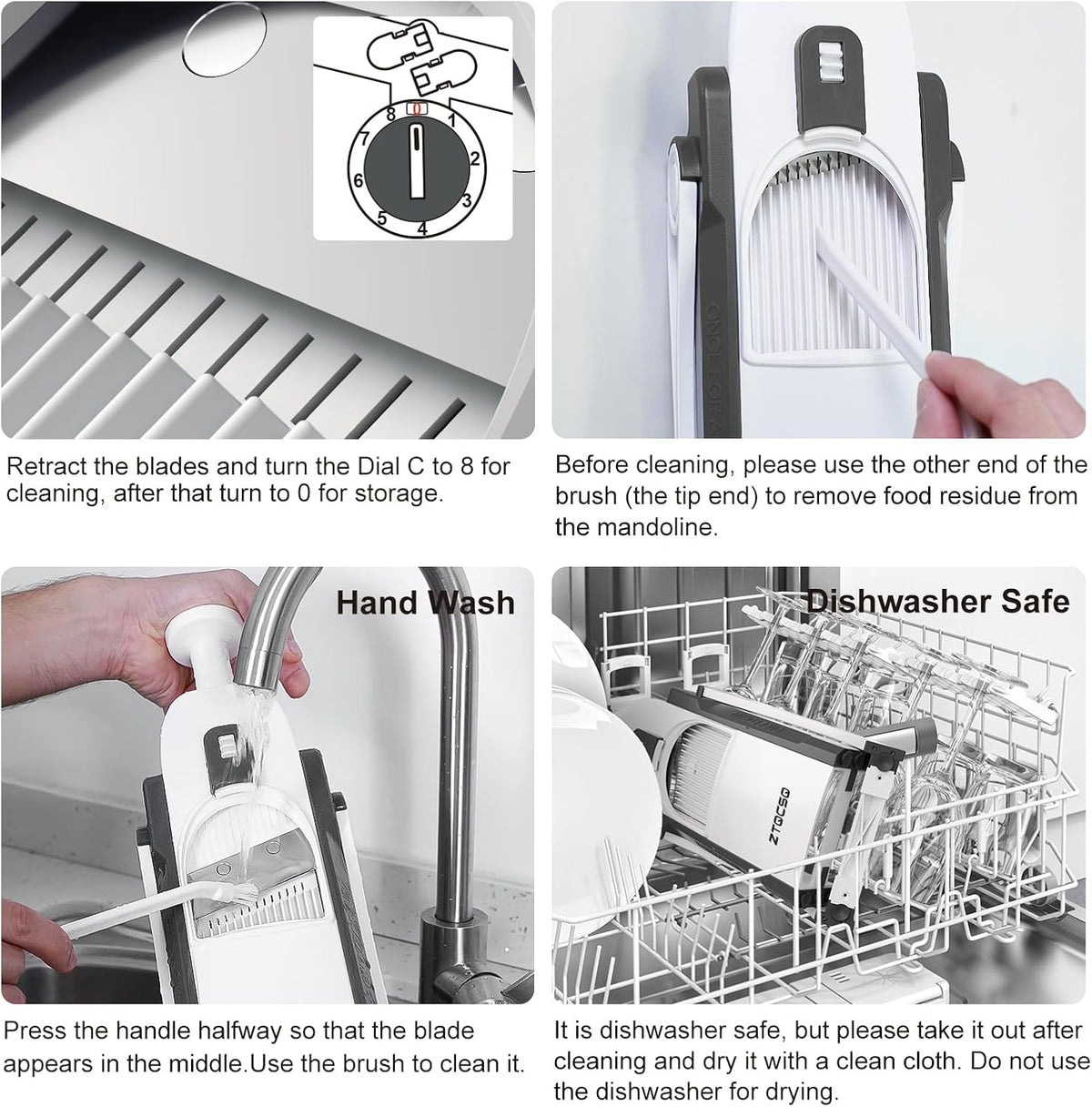Safe Mandoline Slicer for Kitchen, Vegetable & Food Cutter, Easy to Clean
