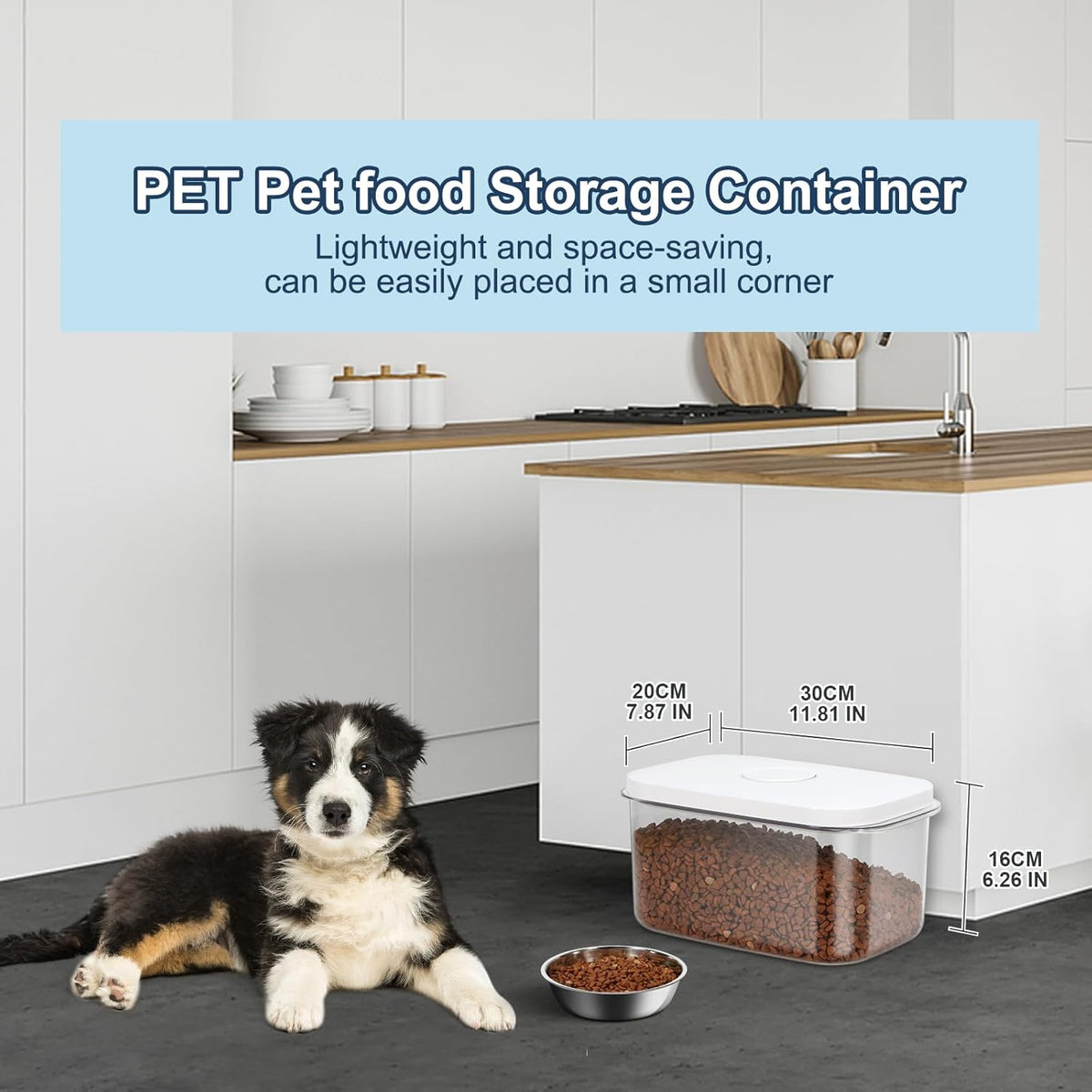 LEAWALK 10Lbs/10.57Qt Airtight Dog Cat Food Storage Container and Dog Treat Containers BPA-Free, PET Clear Stackable Pet Storage Bin, Pop Top, 1-Cup Scoop for Pet Food/Rice/Flour/Bread/Grains