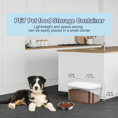 LEAWALK 10Lbs/10.57Qt Airtight Dog Cat Food Storage Container and Dog Treat Containers BPA-Free, PET Clear Stackable Pet Storage Bin, Pop Top, 1-Cup Scoop for Pet Food/Rice/Flour/Bread/Grains