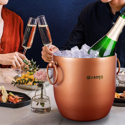 Ice Bucket with Lid, Scoop, Tongs and Strainer - Well Made Insulated Stainless Steel Keep Ice Frozen Longer - Ideal for Cocktail Bar, Parties, Chilling Wine, Champagne - 3 Liter (Stainless Steel)