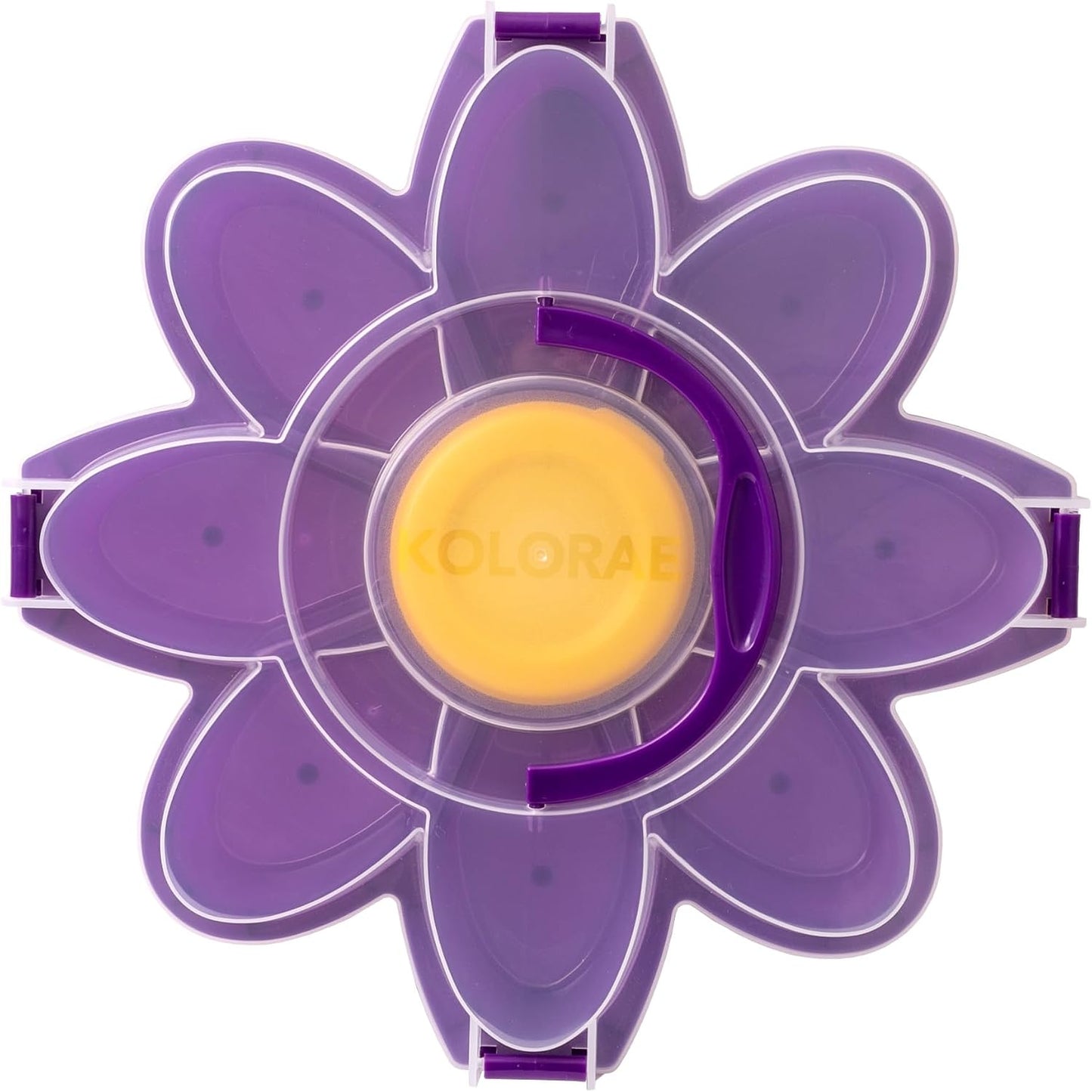 KOLORAE Flower Snack Serving Tray - 9 Compartment Party Platter with Dressing Cup for Chips and Dip, Fruits and Veggies - Game Day & Summer Entertaining Tray