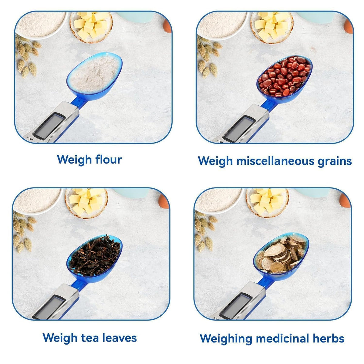 HERCHR Electronic Digital Spoon 500/0.1g Kitchen Scales Measuring Tool Food Scale Spoon Electronic Measuring Spoons Weight Scale Portable Spoon with Scale for Milk, Tea, Flour, Spices