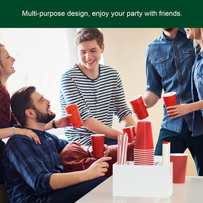 Double Cup Holder with Marker Slot, Party Cup Dispenser Acrylic Cup Organizer Mark Your Cup and Drink Up Caddy Modern Bar Counter Decor, Clear
