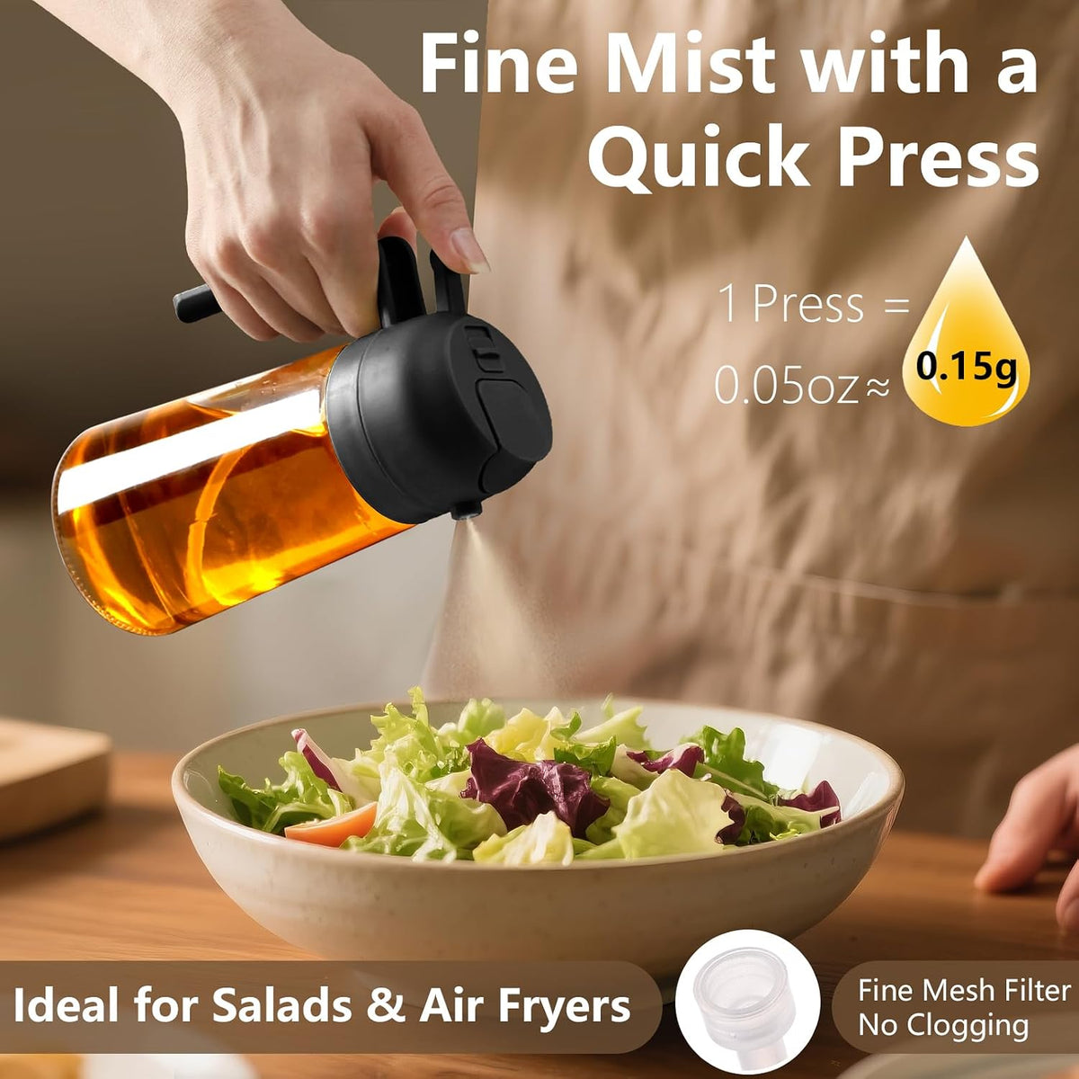 SWEET VIEW Olive Oil Sprayer for Cooking 16oz/470ml