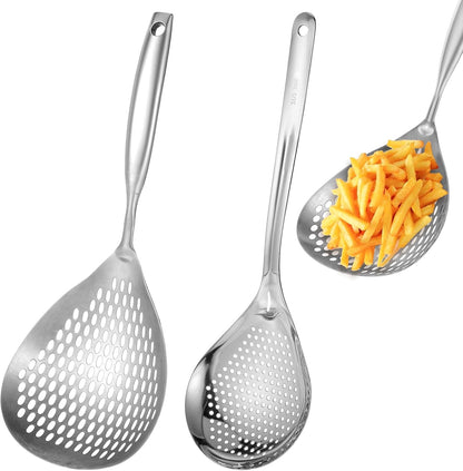 Skimmer Slotted Spoon, Large Size Spaghetti Spoon (2 Pcs)