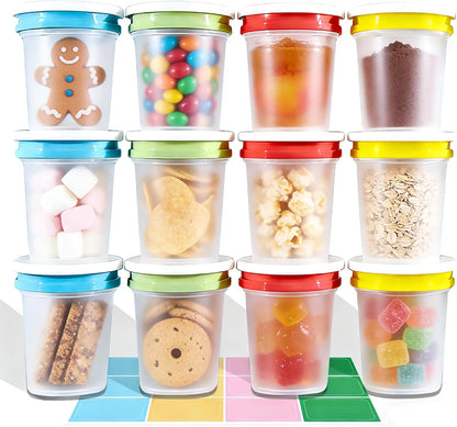 6 Pack 10oz Food Storage Containers, Plastic Containers with Twist Top Lid, Reusable Dishwasher Freezer Safe Airtight, Takeout Container - Ideal for Soup and More