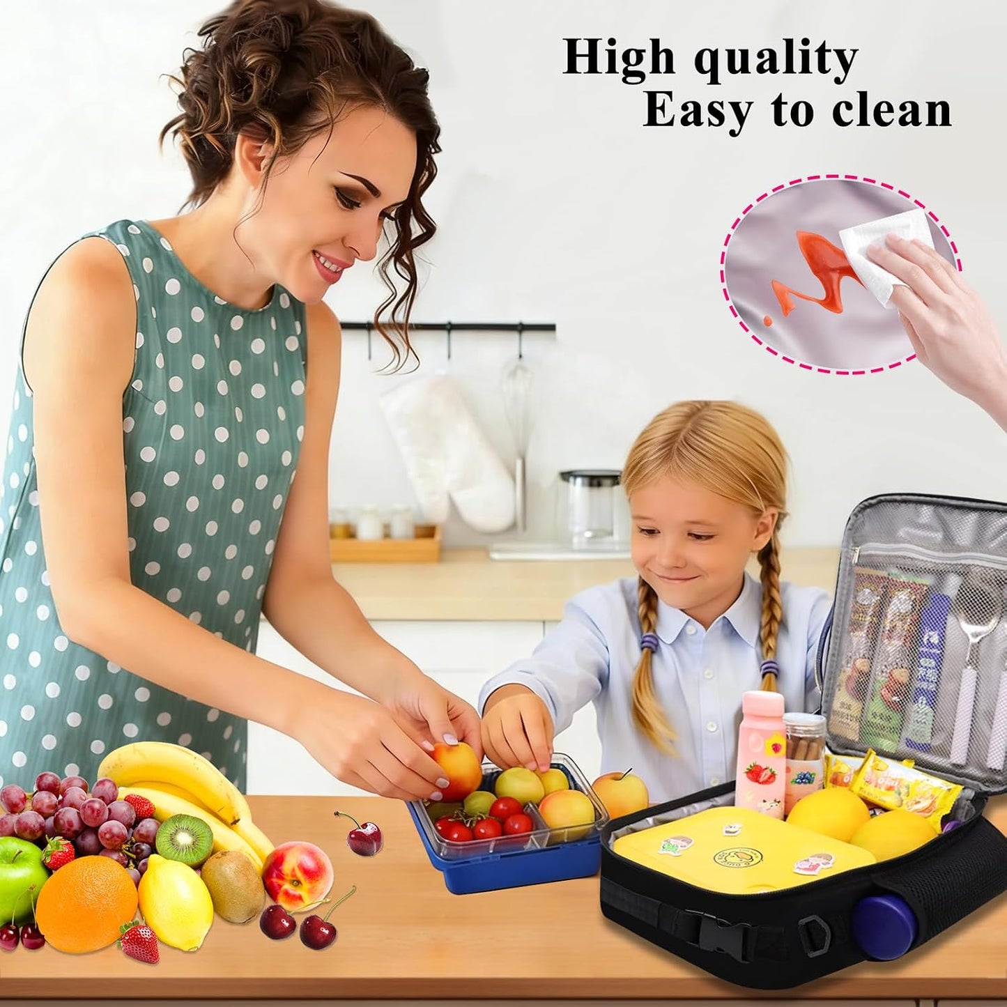 Lunch Box for Women Girls Adult Teens Kids Lunch Bag School Work Picnic Meal Food Container Carrier Purse Cooler,Insulated Lunch Tote with Handheld Shoulder Strap Water Bottle Holder Purple A
