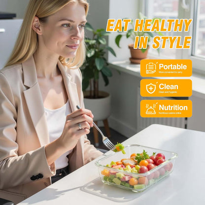 10-Pack Meal Prep Containers with Snap Locking Lids, Glass Airtight Lunch, Food Storage Containers, Microwave, Oven, Freezer and Dishwasher Friendly, Gray