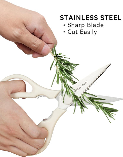 Kitchen Scissors for Food, HUNTER.DUAL Heavy Duty Come Apart Poultry Shears for Cooking, All Purpose for Cutting Chicken, Meat, Fish & Vegetables (Auqa, 8.35 Inch)