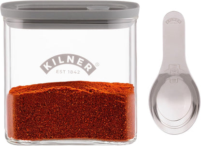Kilner 3 Litre Glass Cereal Dispenser | Storage Jar with Airtight Glass & Silicone Lid | Easy-Pour Spout for Mess-Free Serving | Food Dispenser for Cornflakes, Beans, Granola and Pet Food