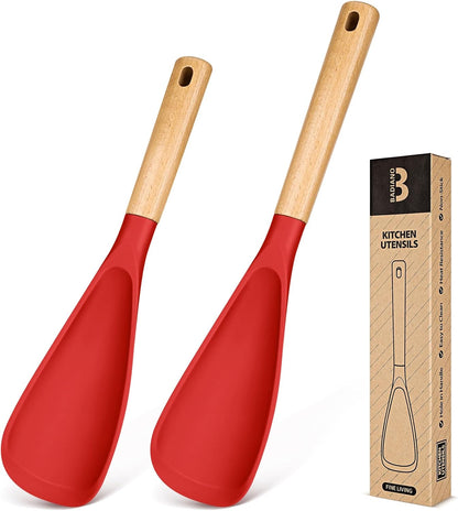 Badiano Multifunction Cooking Spoon for Nonstick Cookware,11.4"&13.4",Black