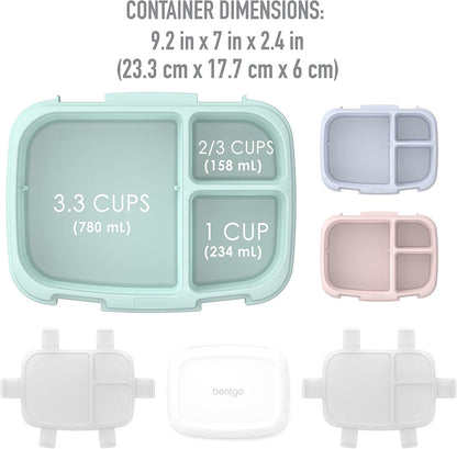 Bentgo Fresh 3-Pack Meal Prep Lunch Box Set - Reusable 3-Compartment Containers for Meal Prepping, Healthy Eating On-the-Go, and Balanced Portion-Control - BPA-Free, Microwave & Dishwasher Safe