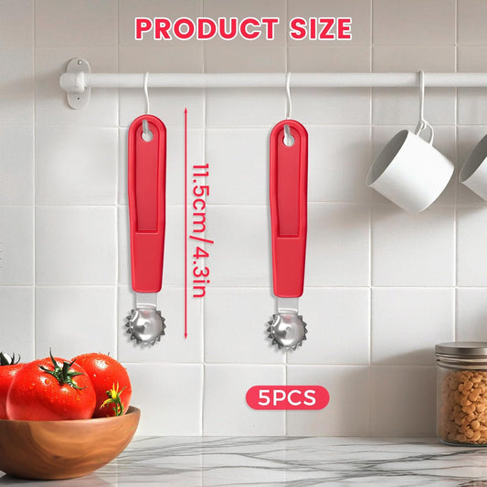 5 Pcs Tomato Corer Tool Strawberry Huller Stem Remover, Handle with hole, Stainless Steel, Fruit Corer Tool for Tomato Strawberry