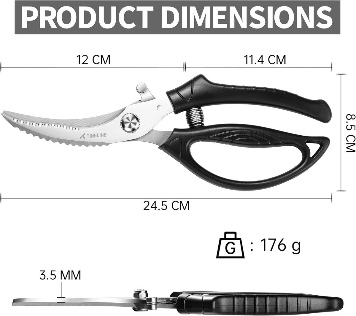 Poultry Shears Heavy Duty for Meat: Easy to Spatchcocking Kitchen Scissors