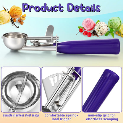 Reallnaive Ice Cream Scooper with Trigger, 4 oz, Gray